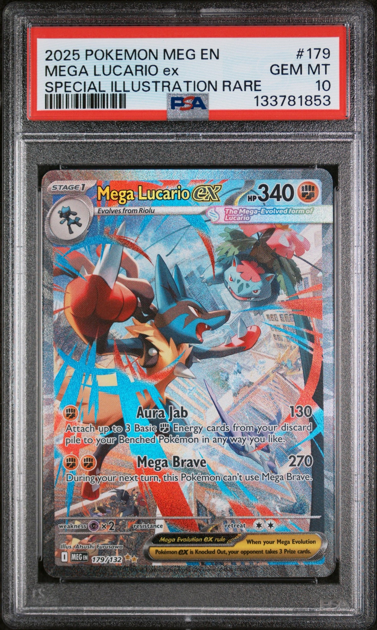 Pokémon - PSA 10 Mega Lucario Ex 179/132