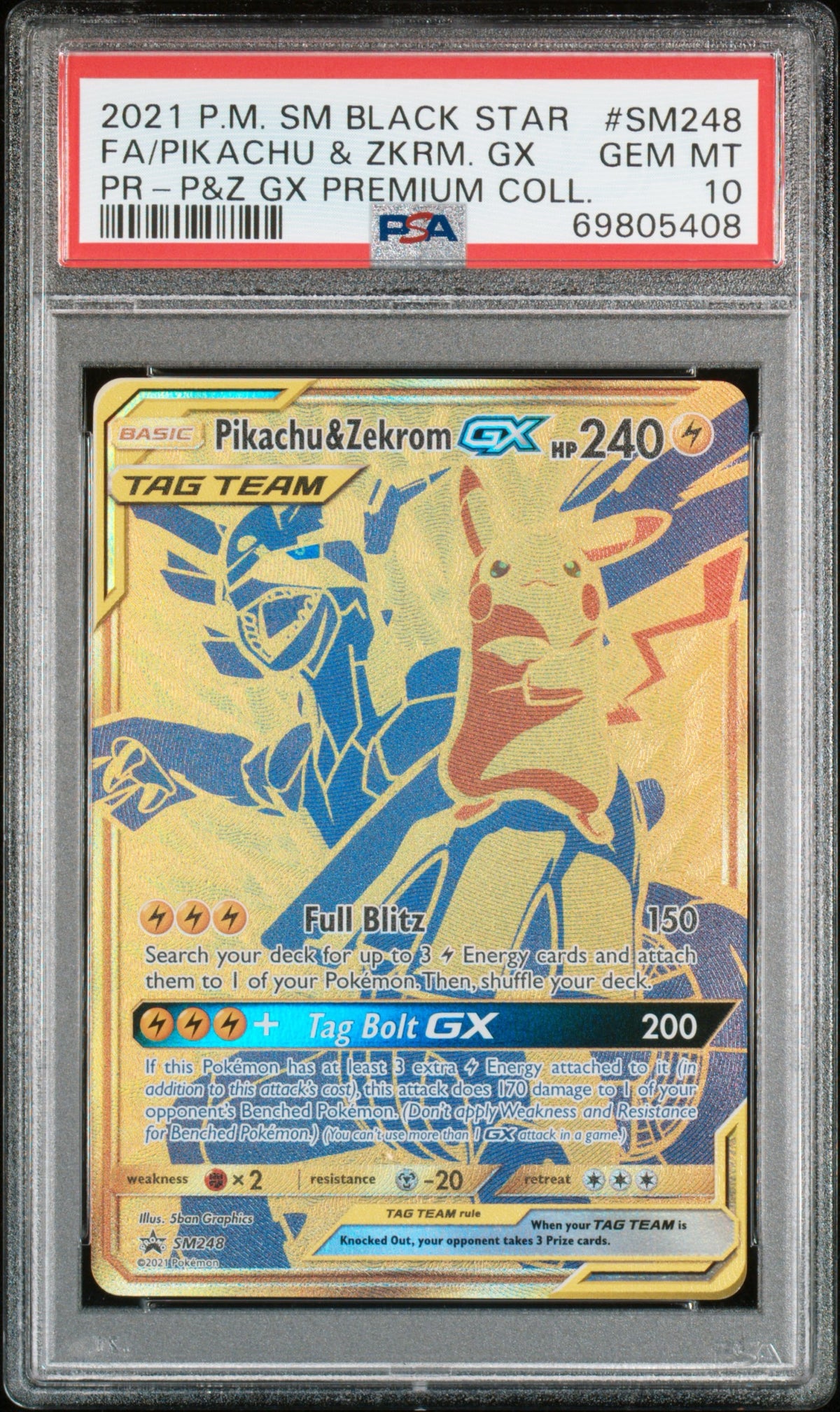 Pokémon - PSA 10 Pikachu & Zekrom Gx SM248 Black Star Promo