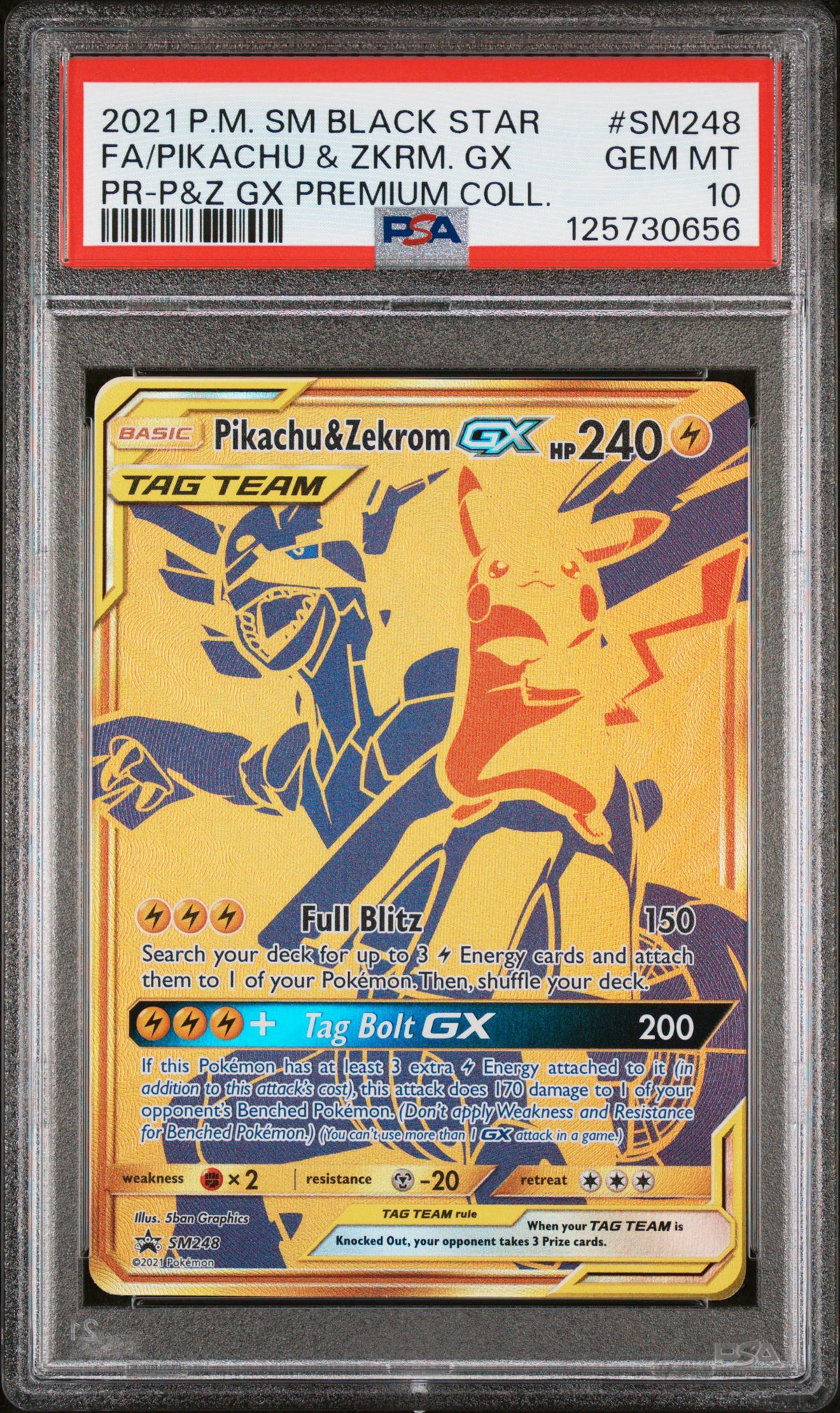 Pokémon - PSA 10 Pikachu & Zekrom Gx SM248 Black Star Promo