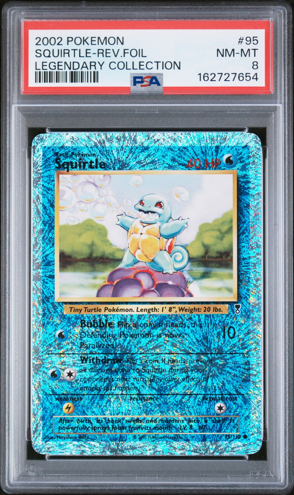 Pokémon - PSA 8 Squirtle 95/110 Firework Rev Holo Legendary