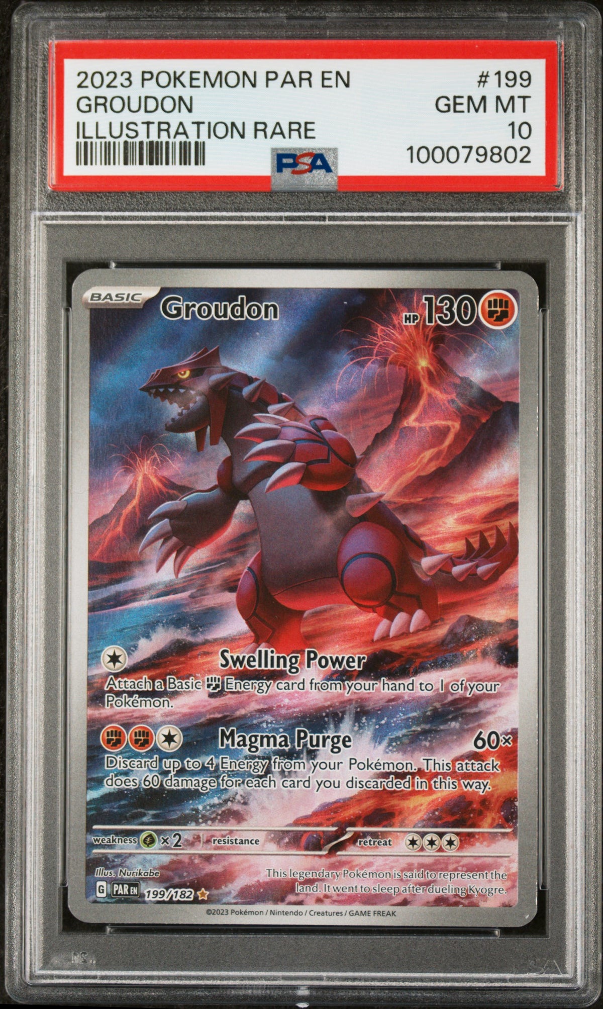 Pokémon - PSA 10 Groudon 199/182 Paradox Rift