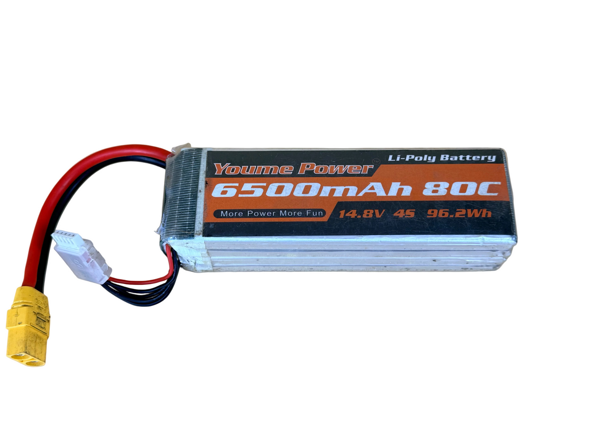 Youme Power 6500MAH 80c 14.8v 4s 96.2Wh RC Battery