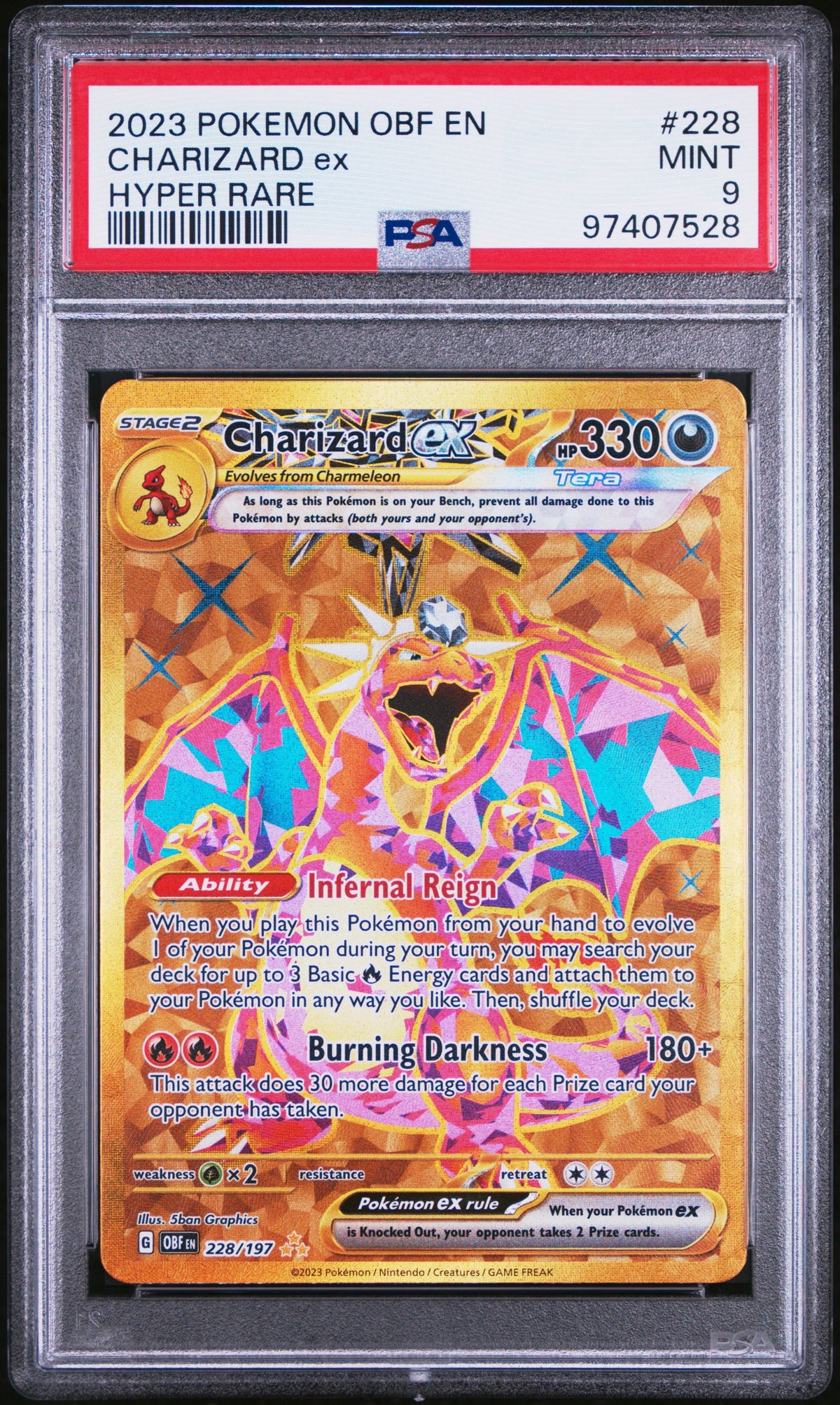 Pokemon - Charizard ex 228/197 PSA 9