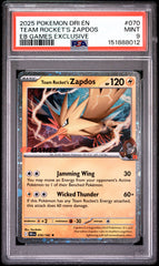 Pokémon - PSA 9 Team Rocket’s Zapdos 070/182 Destined Rivals EB GAMES