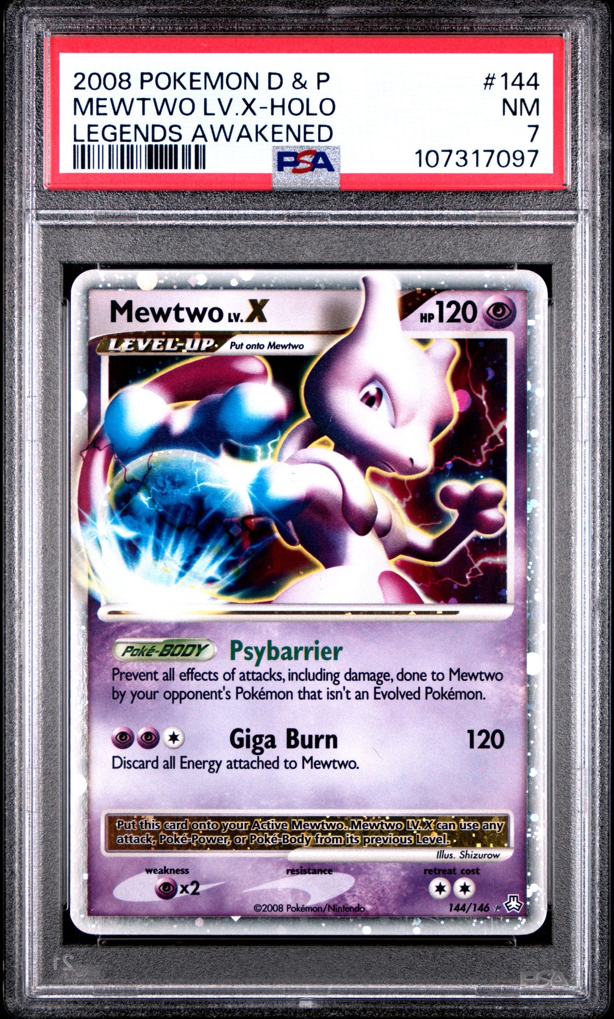 Pokémon - PSA 7 Mewtwo Lv.X 144/146 Legends Awakened