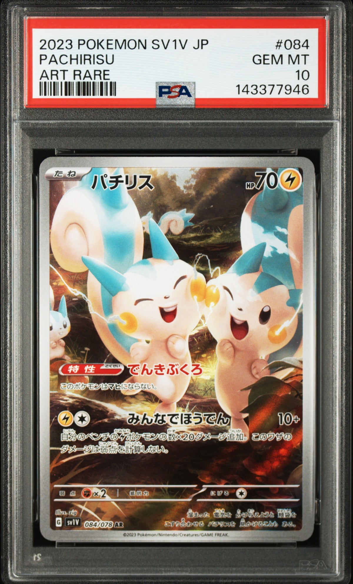 Pokémon - PSA 10 Pachirisu 084/078 JPN