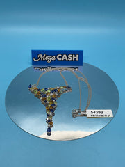 18CT WHITE GOLD NECKLACE WITH PRECIOUS STONES