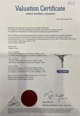 18CT WHITE GOLD NECKLACE WITH PRECIOUS STONES