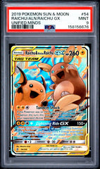 Pokémon - PSA9 Raichu & Alolan Raichu Gx 54/236
