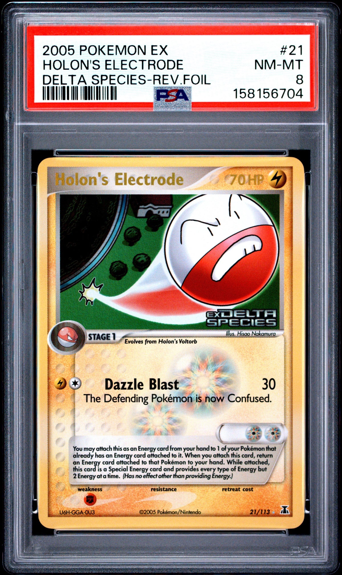 Pokémon - PSA 8 Holon’s Electrode 21/113