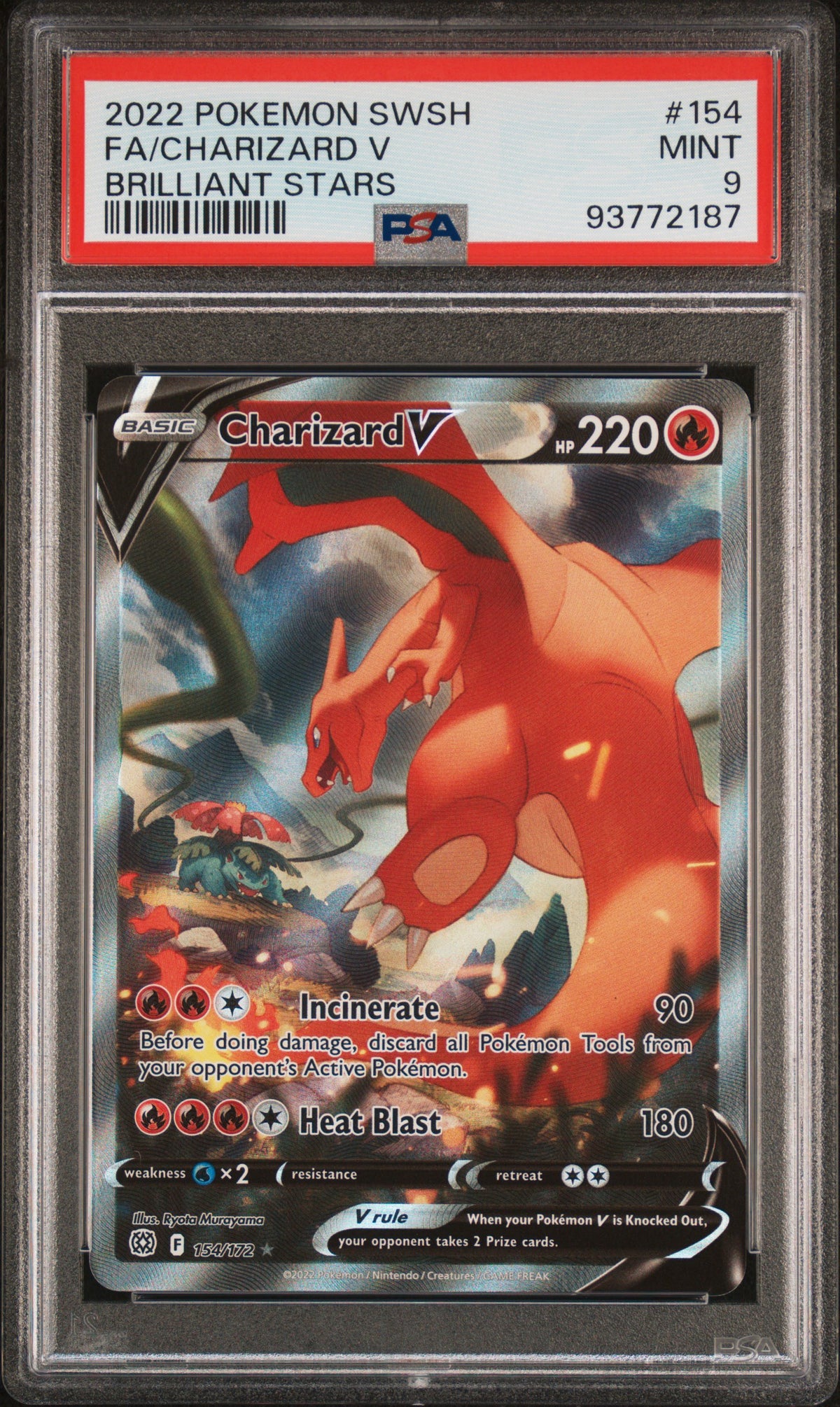 Pokemon - PSA 9 Charizard V 154/172 Brilliant Stars