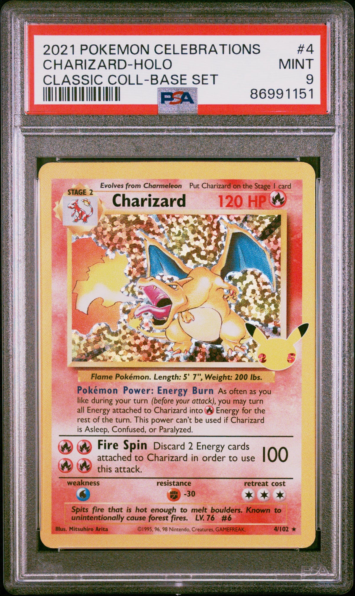 Pokémon - PSA 9 Charizard Celebration 25TH