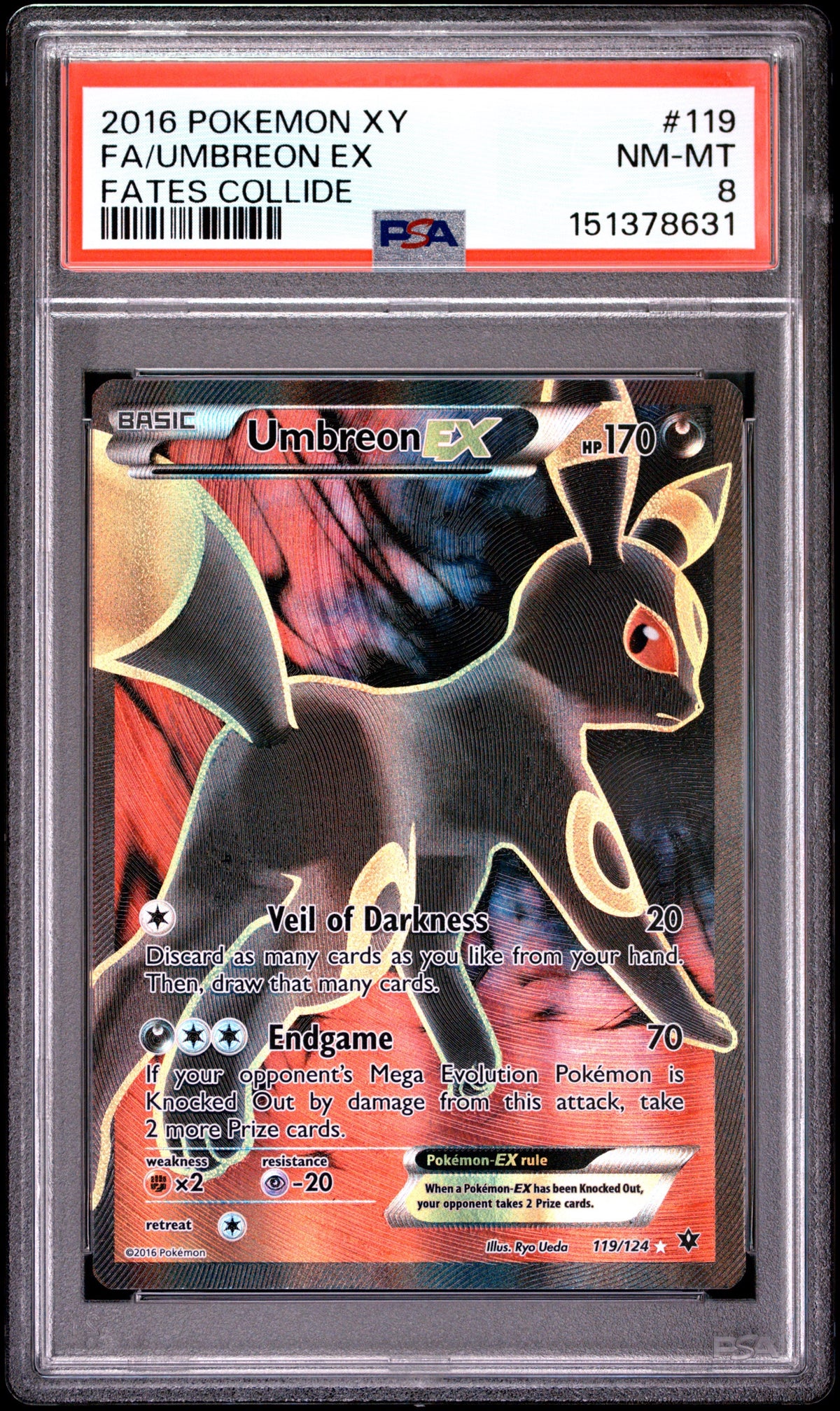 Pokemon - PSA 8 Umbreon EX 119/124 XY Fates Collide