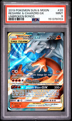 Pokémon - PSA 9 Reshiram & Charizard GX 20/214 Unbroken Bonds