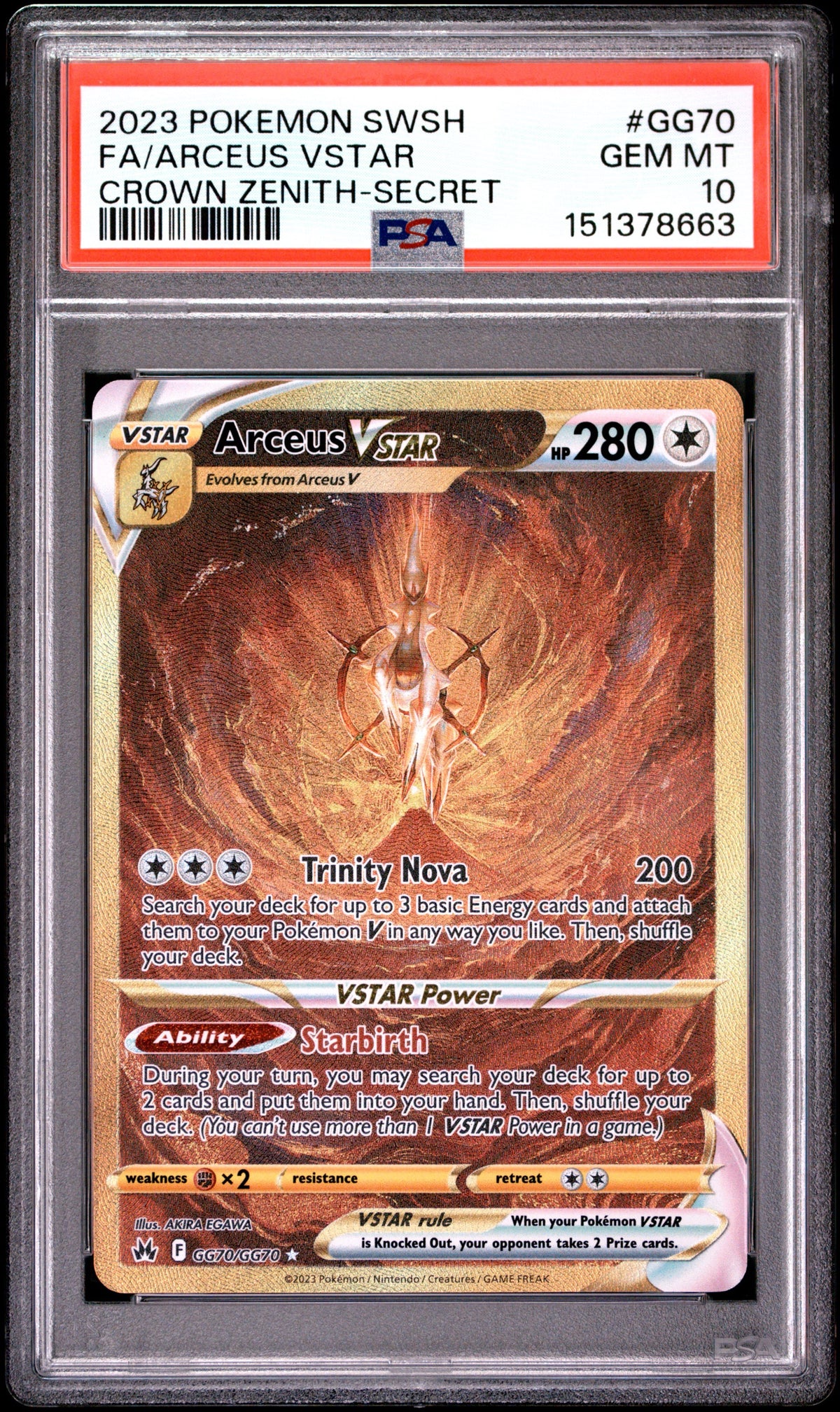 Pokemon - PSA 10 Arceus Vstar GG70/GG70 Crown Zenith
