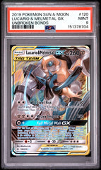 Pokémon - PSA 9 Lucario & Melmetal Gx 120/214 Unbroken Bonds