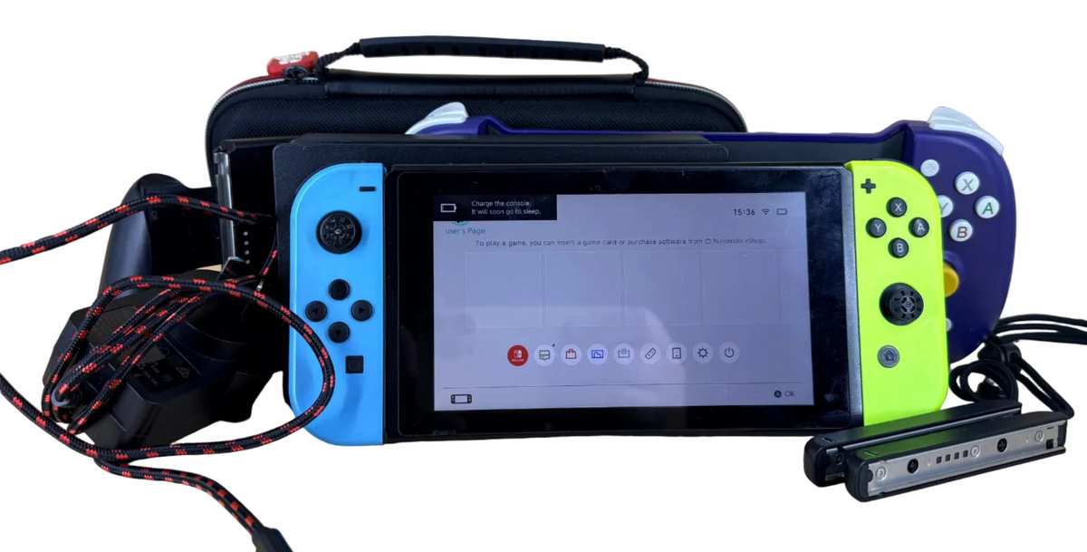 Nintendo Switch Game Console HAC-001 - Minor Cosmetic Damage - With Carry Bag and Spare Controller