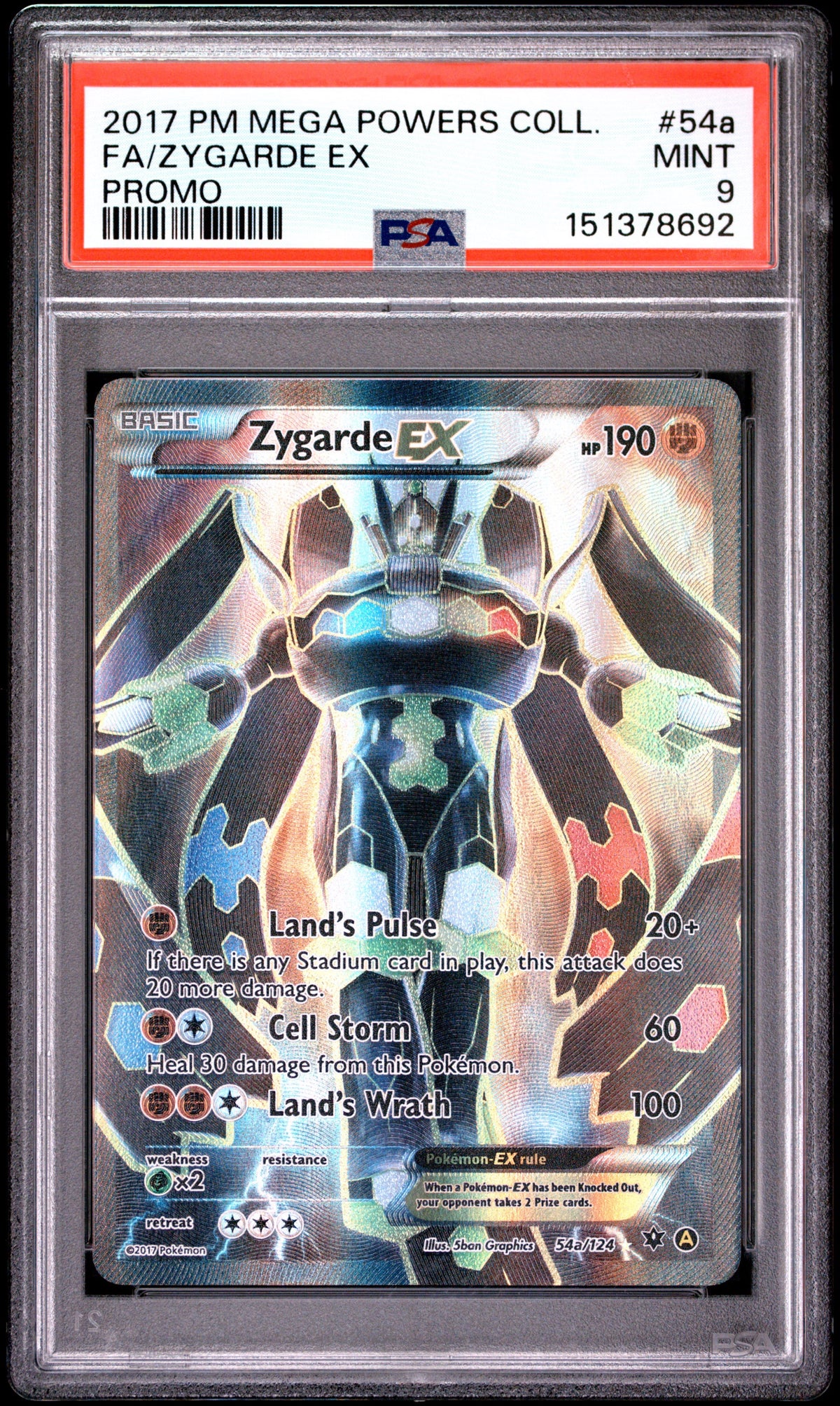 Pokémon- PSA 9 Zygarde Ex 54a/124