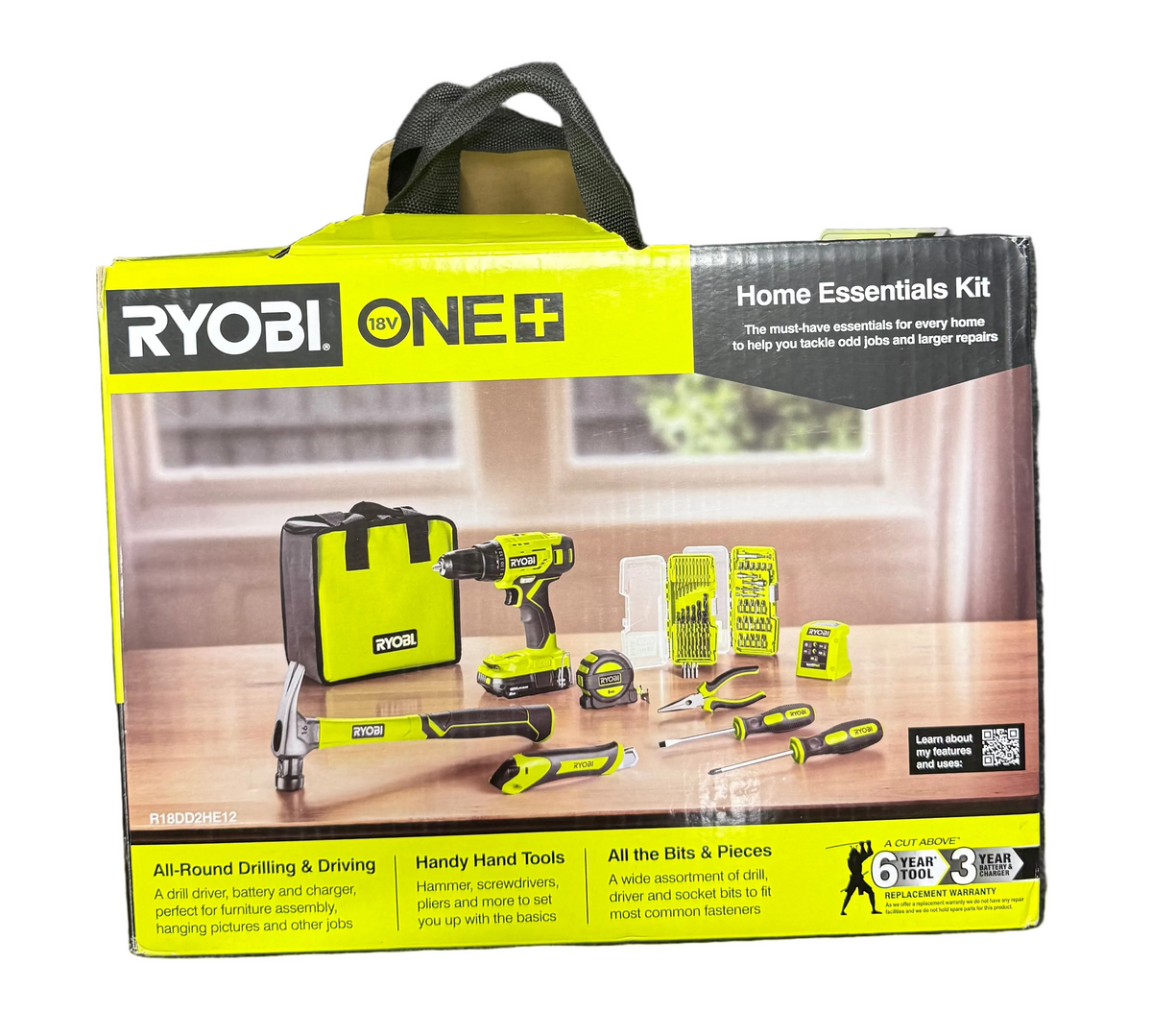 Ryobi One+ 18v Home Essentials Kit - R18DD2HE12