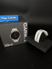 Garmin Venu 2S GPS Smartwatch Stainless Steel Bezel with White Band A3847