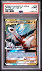 Pokémon- PSA 8 Latias & Latios Gx 113/181 Team Up