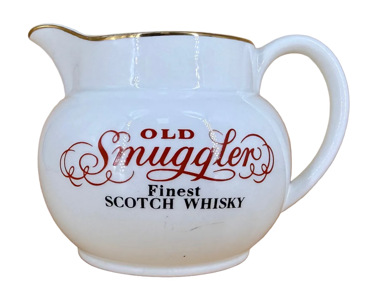 Old Smuggler Finest Scotch Whisky - Ceramic Jug - White - Vintage