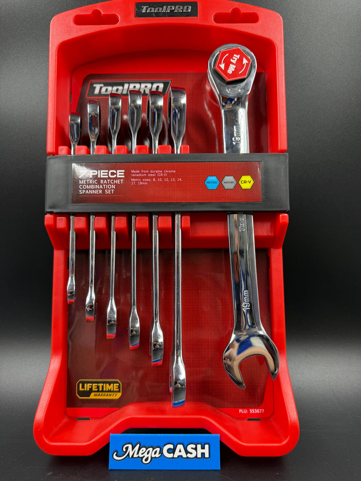 Tool pro 7 piece Ratchet/Spanner combo set