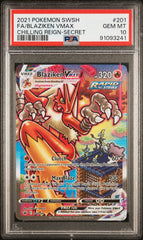 Pokemon - PSA 10 Blaziken Vmax 201/198 Chilling Reign Sword & Shield