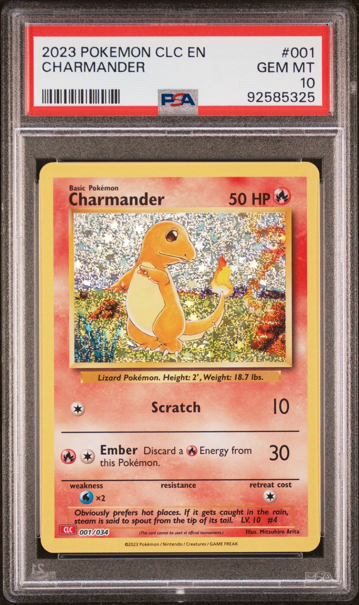 Pokémon - Charmander 001/034 Classic Collection PSA 10