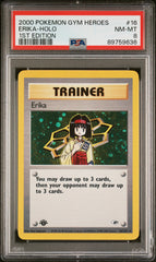 Pokemon - PSA 8 Erika Holo 16/132 1st Edition Gym Heroes
