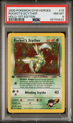 Pokemon - PSA 8 Rocket’s Scyther 13/132 Holo 1st Edition Gym Heroes