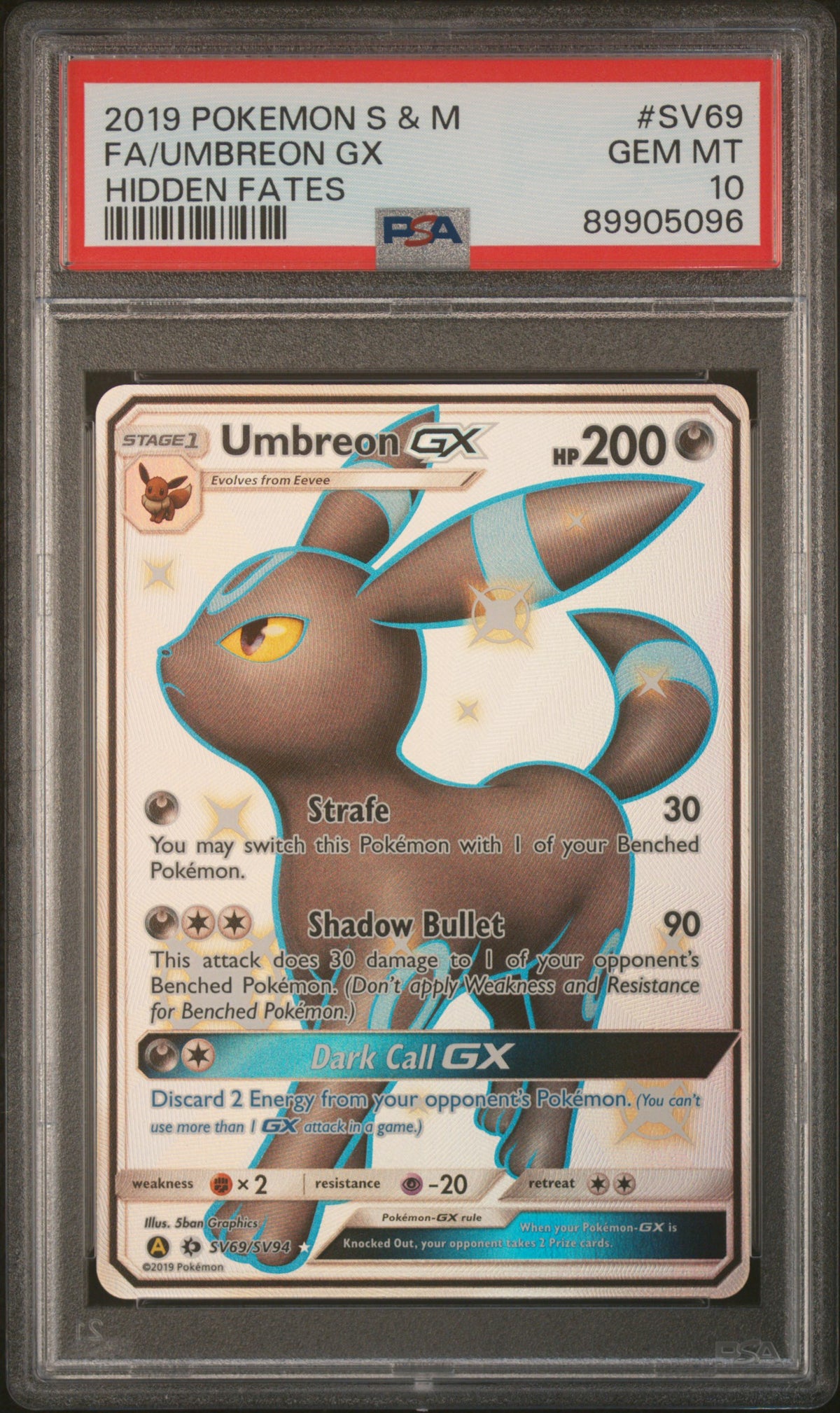 Pokemon - PSA 10 Umbreon GX SV69/SV94 Hidden Fates