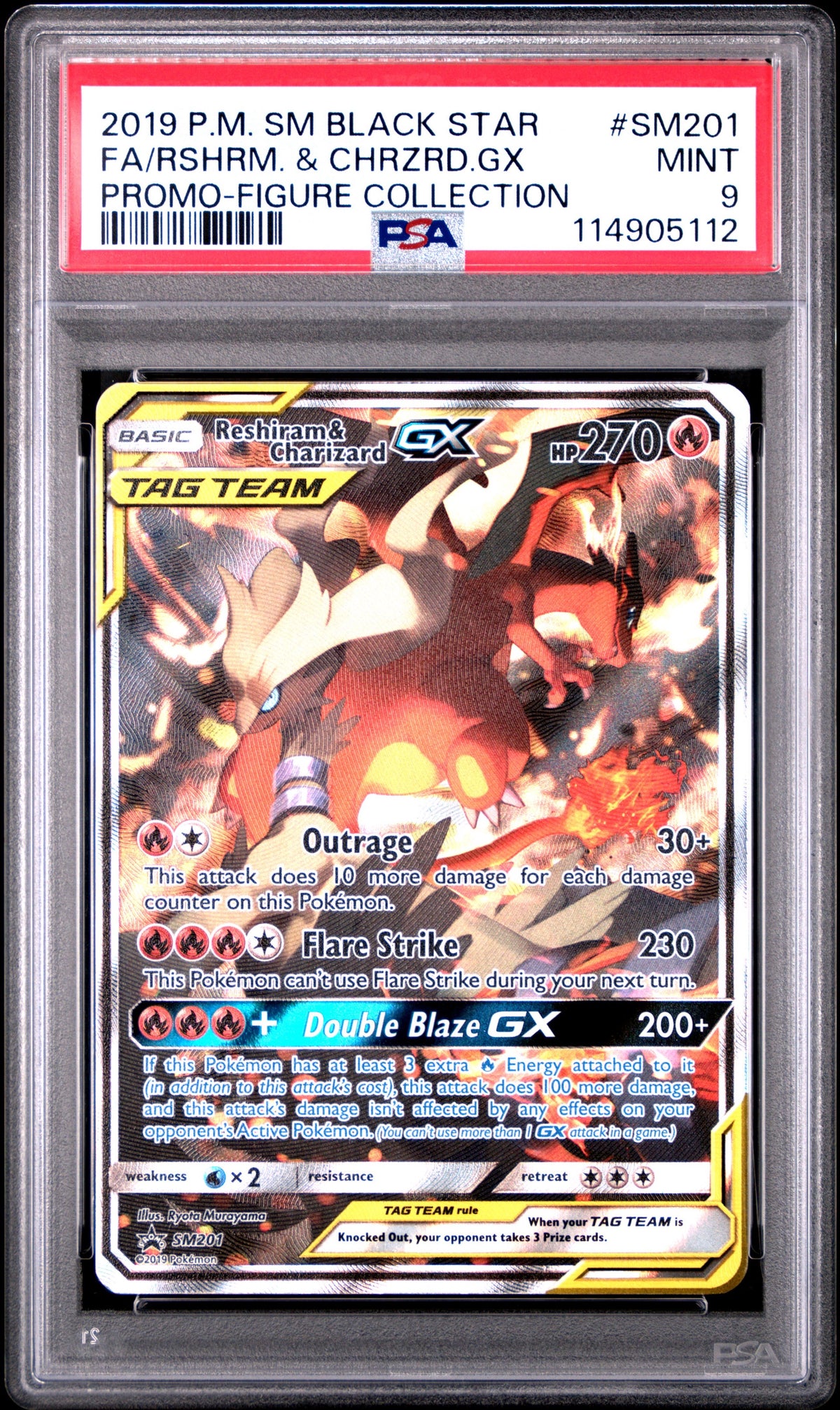 Pokémon - Reshiram & Charizard GX SM201 PSA 9