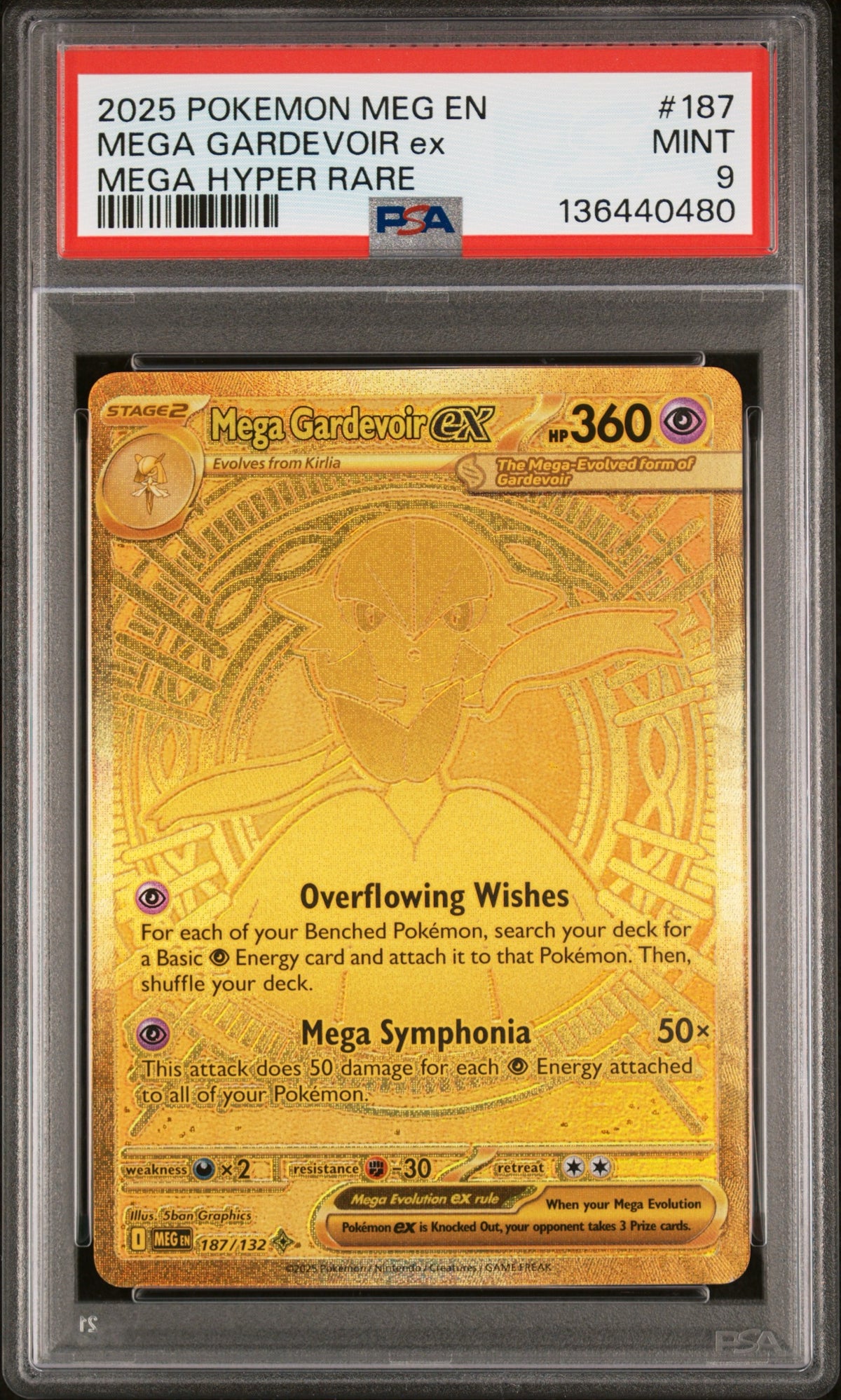 Pokémon - Mega Gardevoir Ex 187/132 Mega Evolutions Base PSA 9