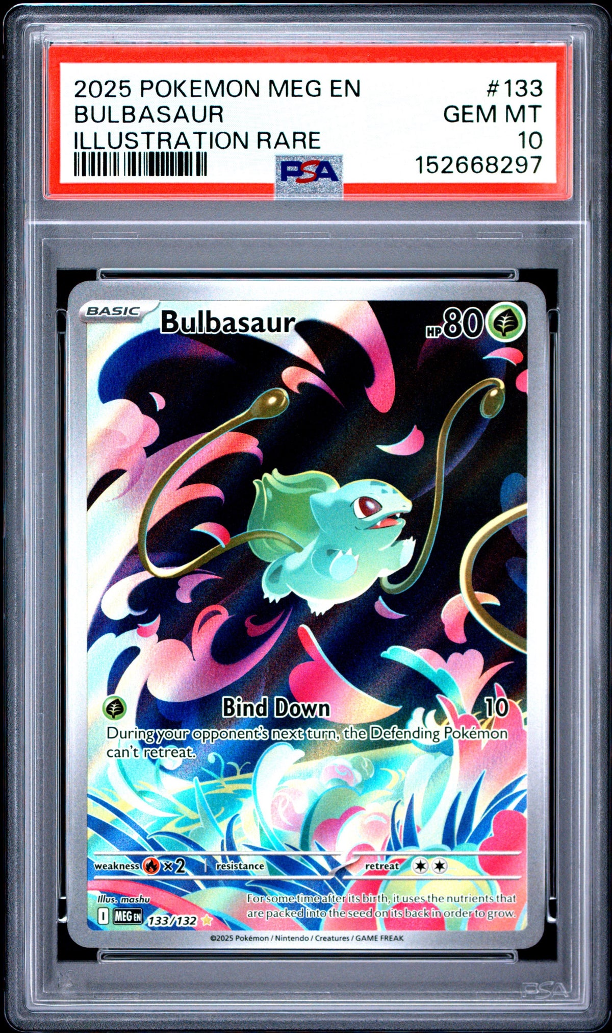 Pokemon - Bulbasaur 133/132 PSA 10 - Mega Evolution Base