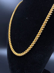 Unisex 22ct Yellow Gold Rope Chain 72.4gms
