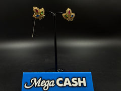 18ct Diamond, Ruby, Sapphire & Emerald Earrings 7.0gms