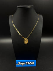 18ct Oval Pendant Necklace 4.7gms