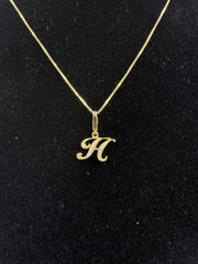 18ct Chain & Diamond Pendant Necklace 2.55gms