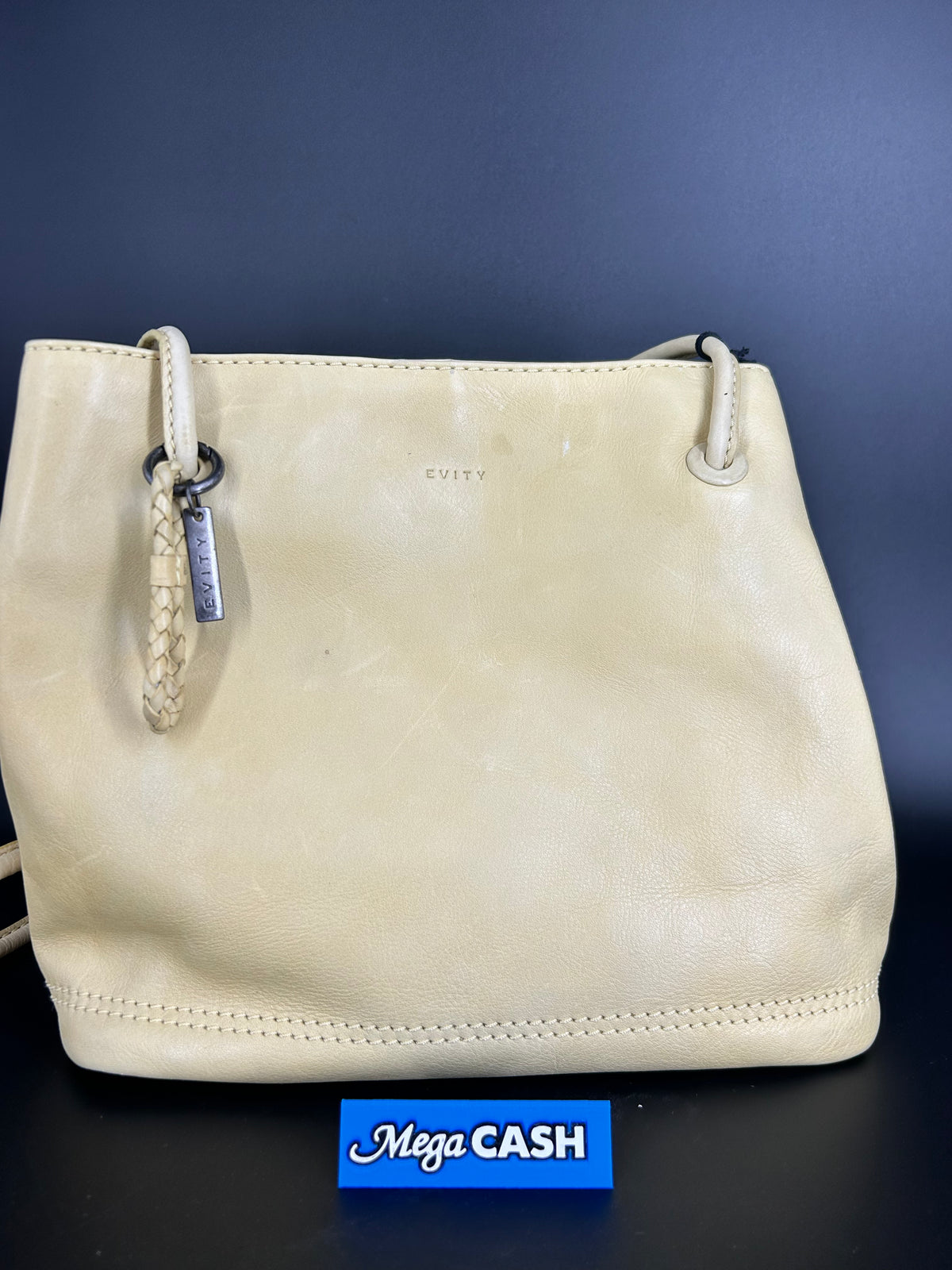 Evity handbag over the shoulder long strapped mustard yellow with tags