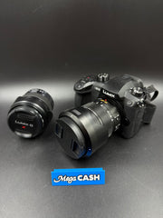 Panasonic Lumix DC-GH5 Camera with 2x Lens, 2x batteries, charger and bag.