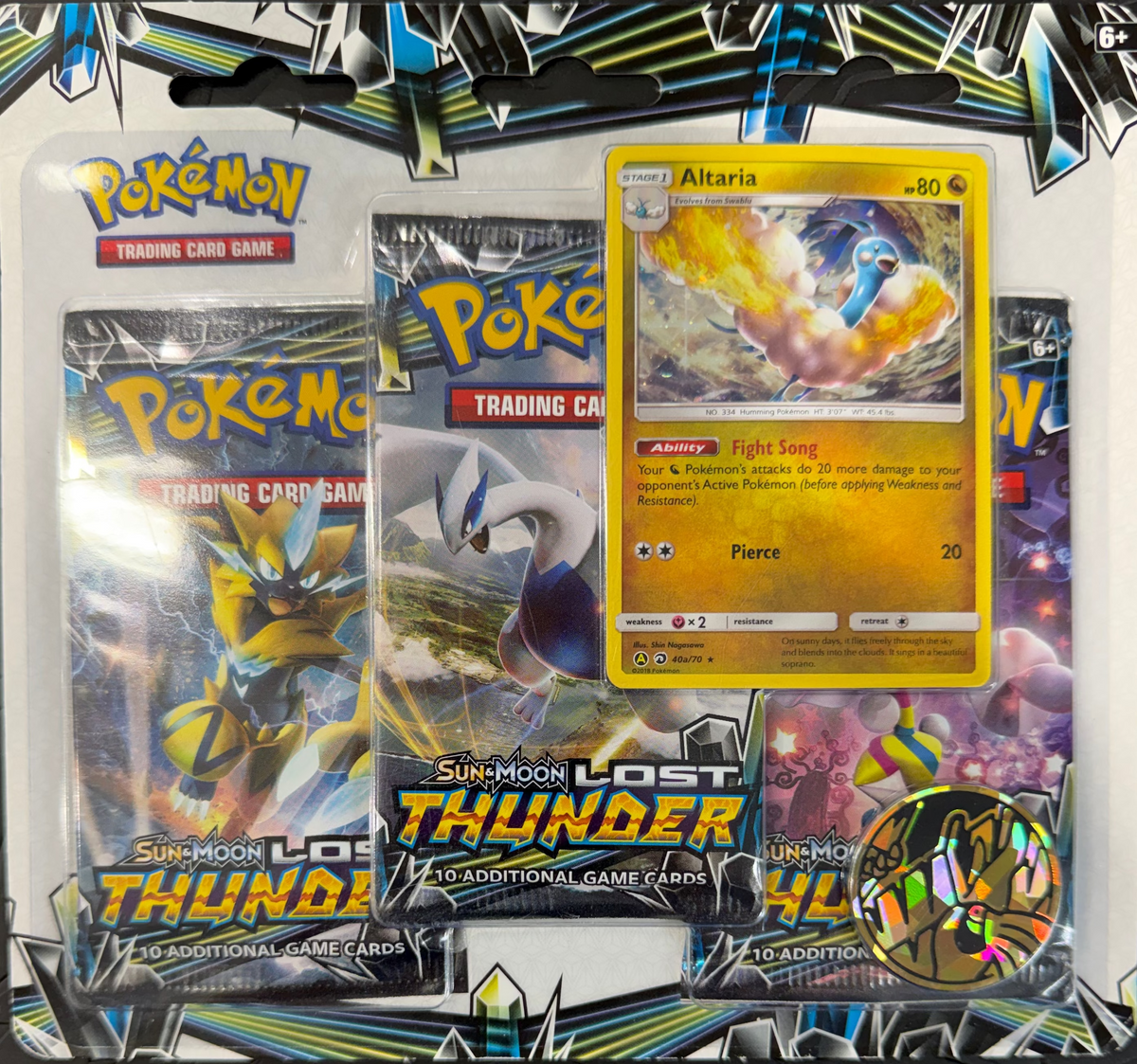 Pokemon- Lost thunder 3 pack- Altaria promo- Sun & Moon