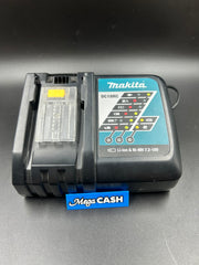 Makita drill driver combo set with x2 4.0ah batteries, charger, grip handle and hard case.