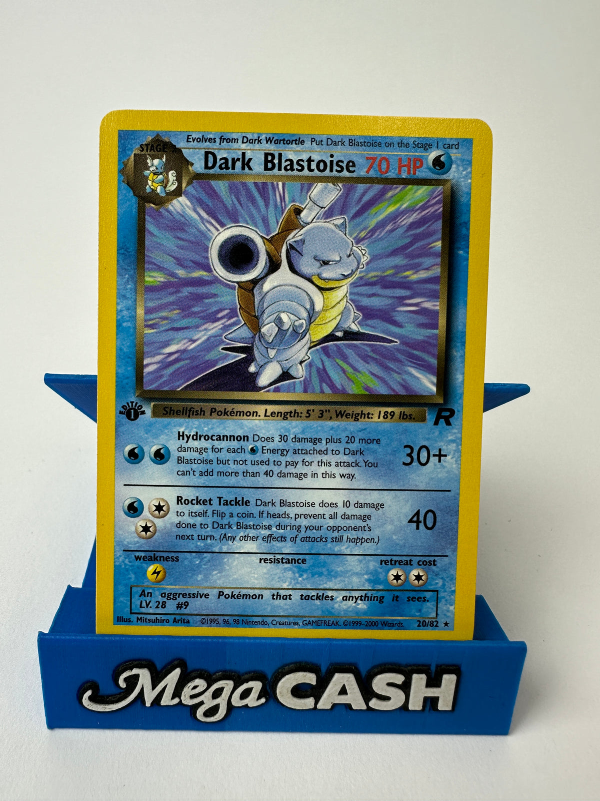 DARK BLASTOISE 20/82 1ST EDITION NON HOLO TEAM ROCKET POKEMON CARD (NM)