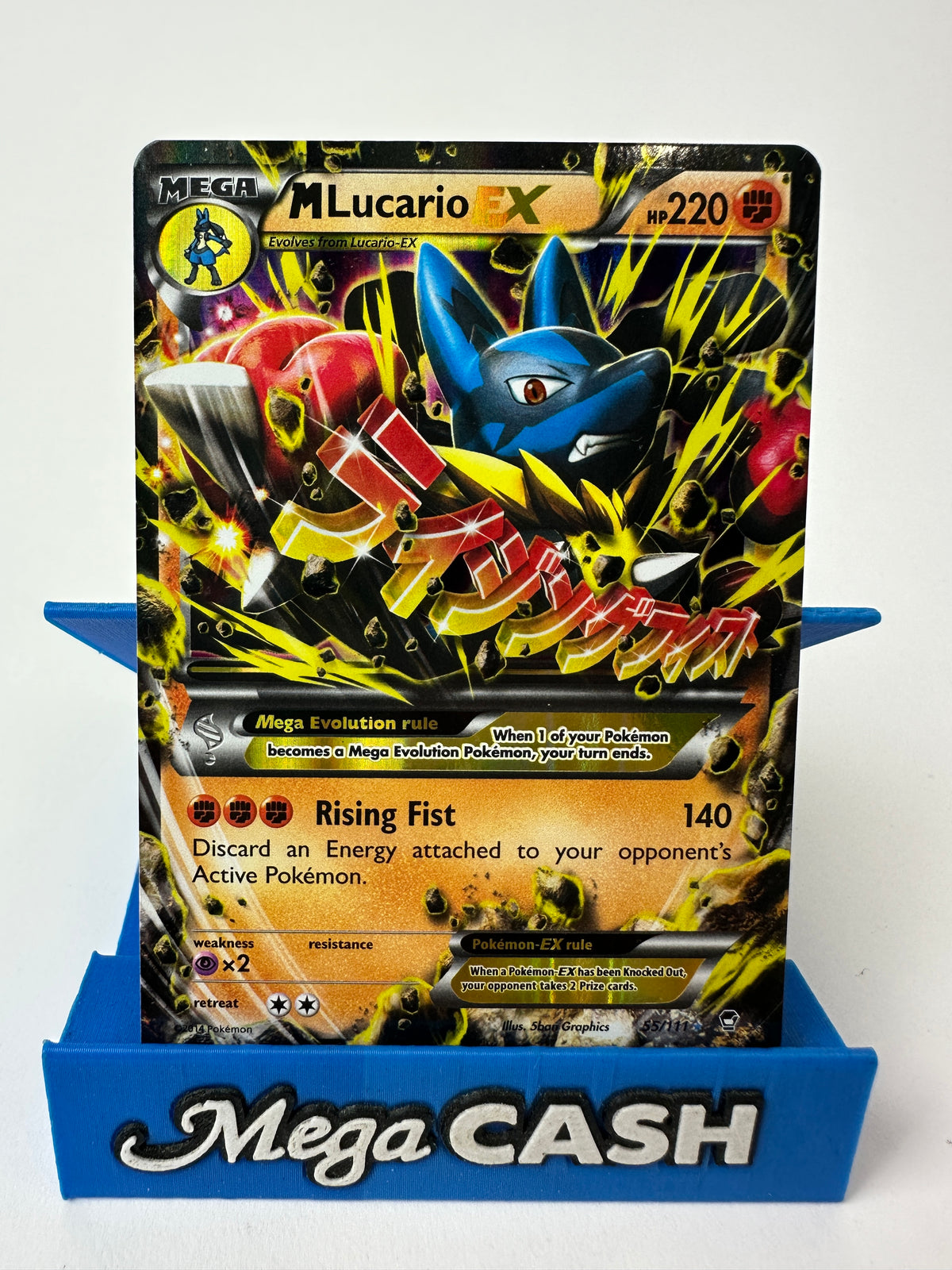 M LUCARIO EX 55/111 FURIOUS FISTS POKEMON CARD RAW (NM)