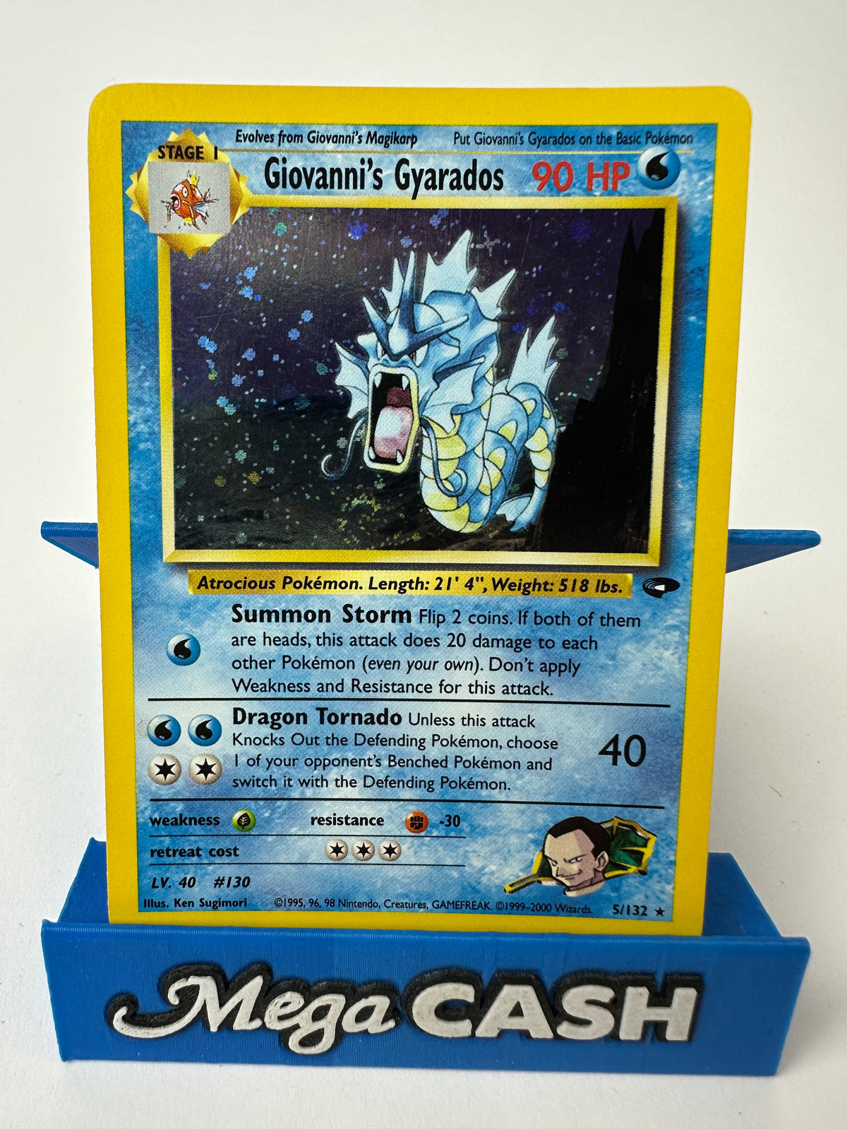 GIOVANNI’S GYARADOS 5/132 HOLO POKEMON GYM CHALLENGE RAW CARD (LP)