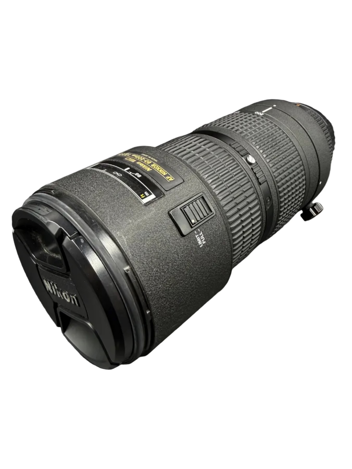 Nikon Camera Lens AF Nikkor 80-200mm, 1:2.8 D with Lens Cap & Hood