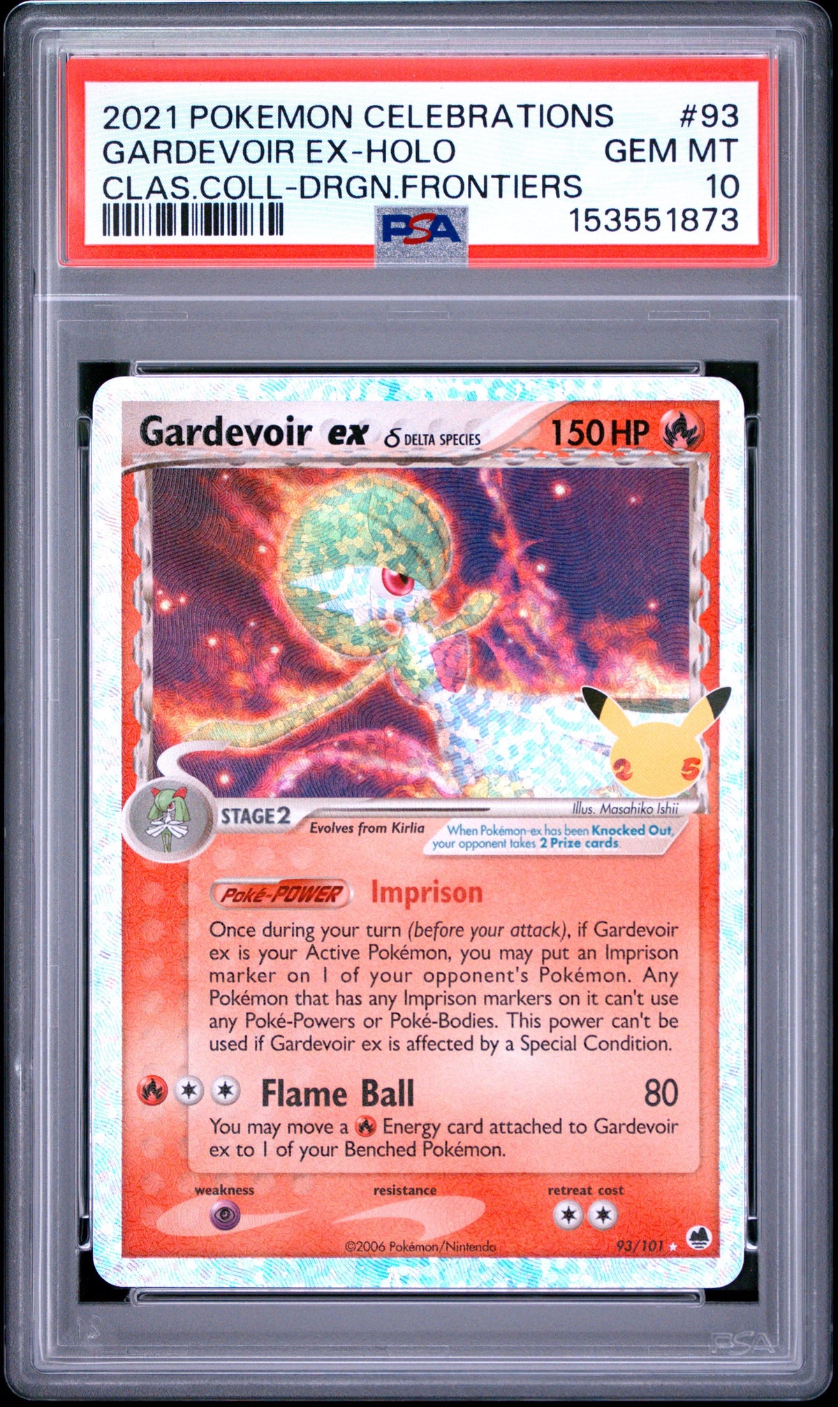 Pokemon- Gardevoir EX Celebrations 93/101 PSA 10