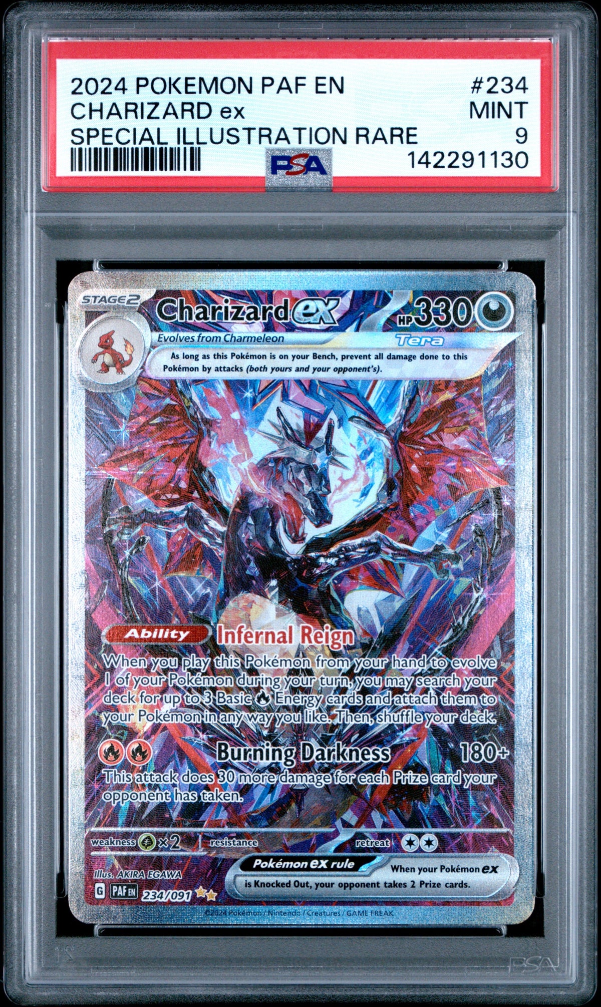 Pokemon- Charizard EX 234/091      PSA 9