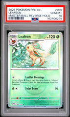 Pokemon PSA 10 Leafeon 005/131 Master Ball Reverse Holo